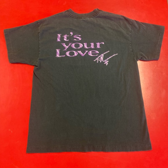 Vintage 1997 Tim McGraw It’s Your Love Single Stitch Black Graphic T-Shirt Large - Picture 2 of 7